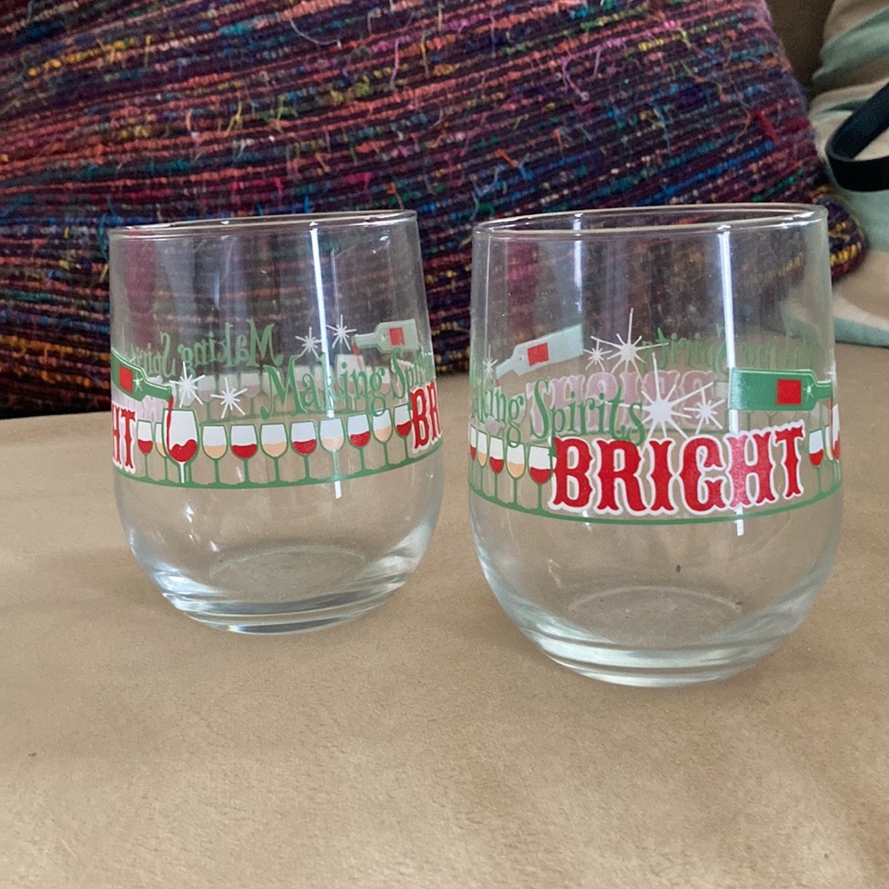 Christmas wine glasses